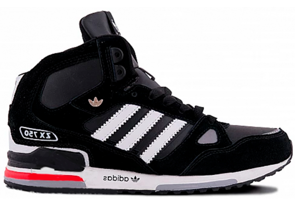 Adidas ZX 750 High Black с мехом